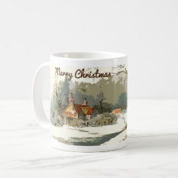 Taza De Café Feliz Navidad - Casa en invierno Mug
