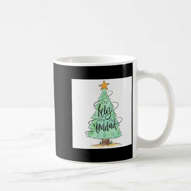 Taza De Café Feliz Navidad Christmas Tree T Shirt  (Derecha)