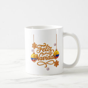 Taza De Café Feliz Navidad Colombia Regalo de Navidad de Oro