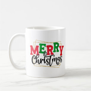 Taza De Café Feliz Navidad con marco de diseño-80716