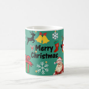 Taza De Café Feliz Navidad con regalos de bastones de caramelo