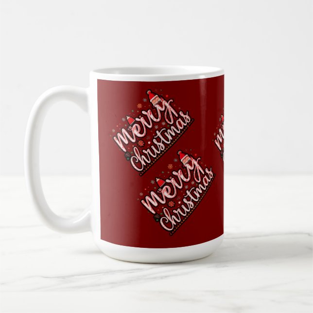 Taza De Café "Feliz Navidad: Diseño de moda elegante y escarpad (Izquierda)
