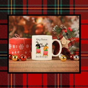Taza De Café Feliz Navidad Dos Decorados Dachshunds