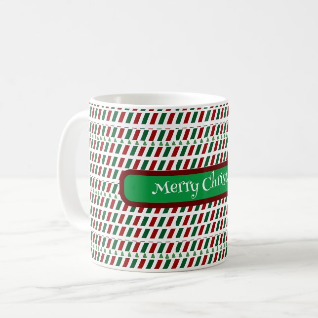 Taza De Café Feliz Navidad Elegante y Personalizar moderno (Anverso izquierdo)