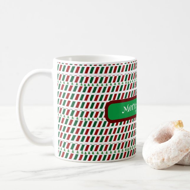 Taza De Café Feliz Navidad Elegante y Personalizar moderno (Con donut)