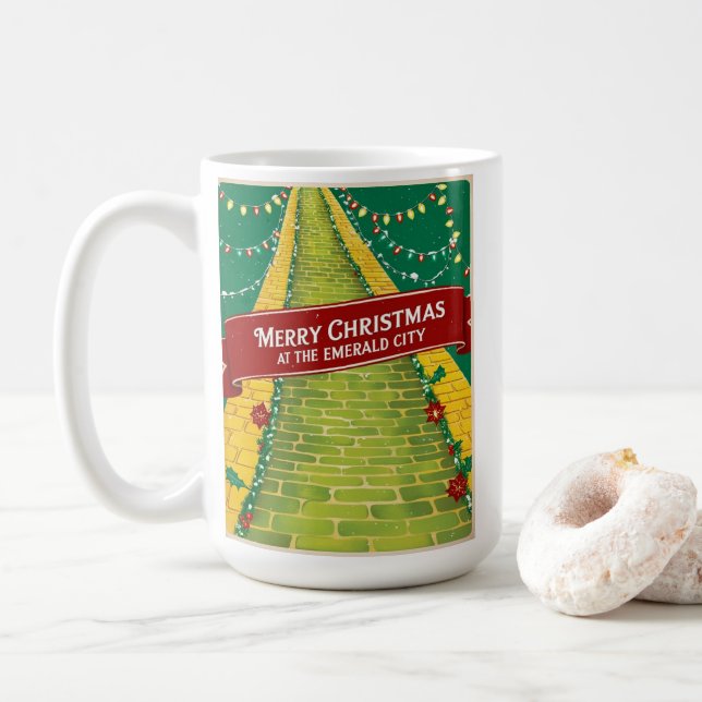 Taza De Café Feliz Navidad en Ciudad Esmeralda (Con donut)