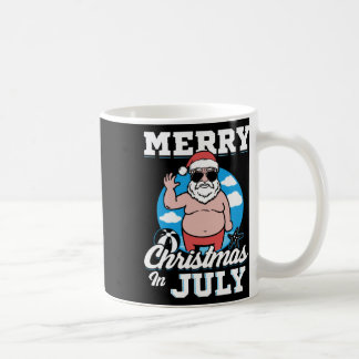 Taza De Café Feliz Navidad En Julio Divertido Santa 