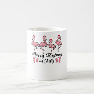 Taza De Café Feliz Navidad En Julio Navidades De Flamingo En Ve