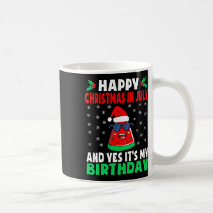 Taza De Café Feliz Navidad En Julio Y Sí Es Mi Cumpleaños K