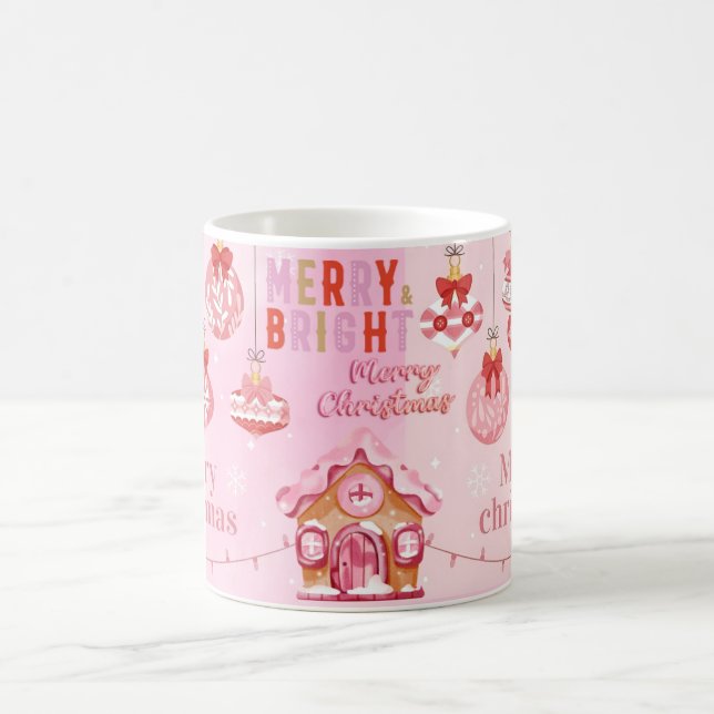 Taza De Café Feliz Navidad en rosa (Centro)