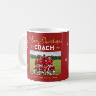 Taza De Café Feliz Navidad Entrenador Foto Personalizada del Eq