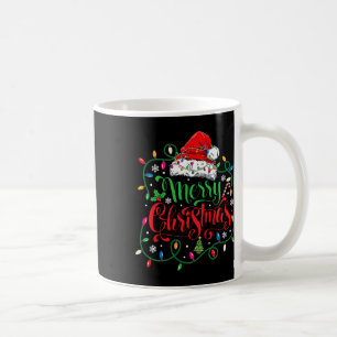 Taza De Café Feliz Navidad Familia Matanza Santa Hat Luces X
