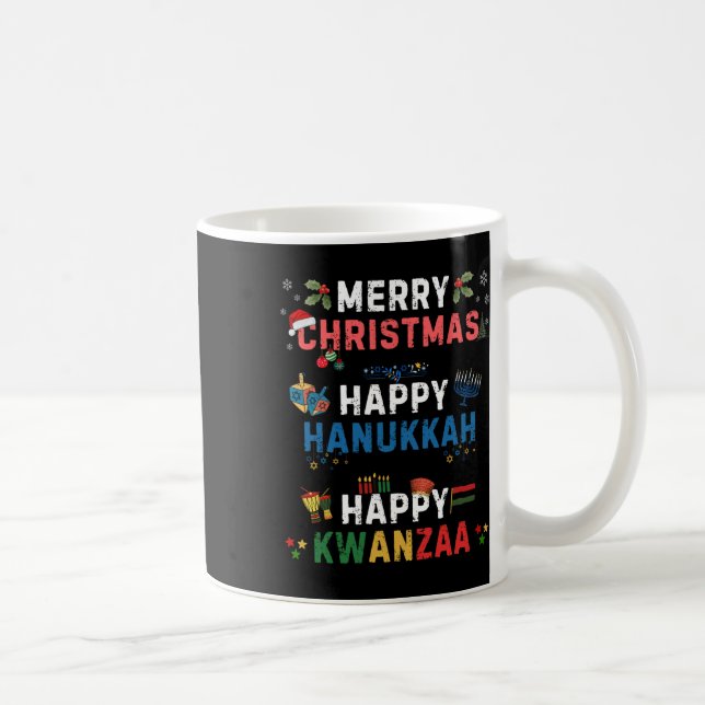 Taza De Café Feliz Navidad Feliz Hanukkah Feliz Kwanzaa 10 (Derecha)