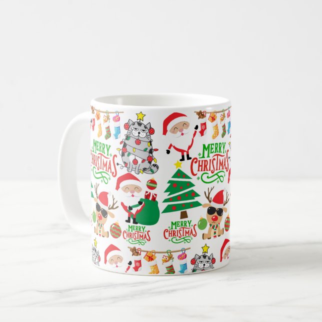 Taza De Café Feliz Navidad Festividad (Anverso izquierdo)