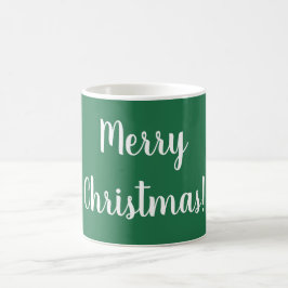 Taza De Café Feliz Navidad Festividad de tipografía verde y bla