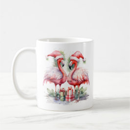 Taza De Café Feliz Navidad Flamingos rosas