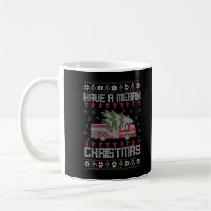 Taza De Café Feliz Navidad Graciosos Navidades feos Sweman Fire