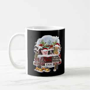 Taza De Café Feliz Navidad Granja Animal Red Plaid Xmas Camión