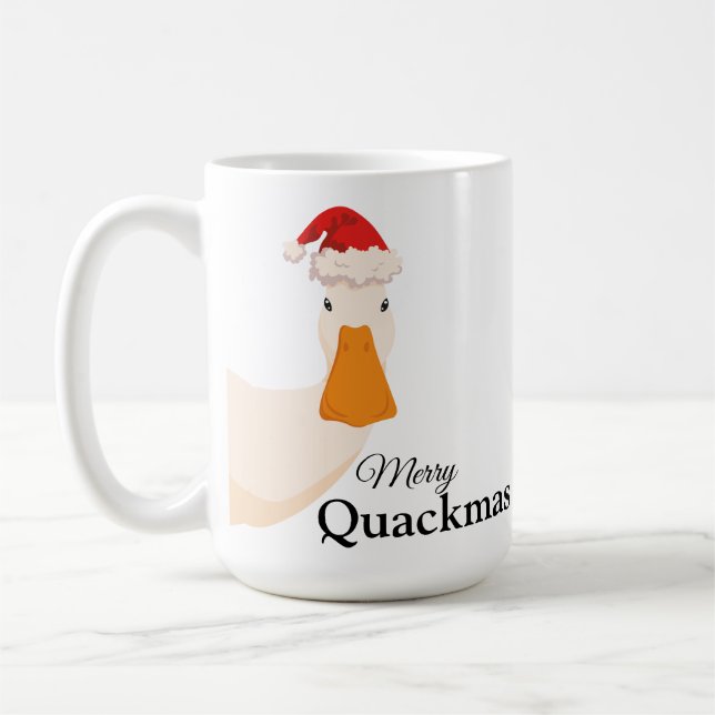 Taza De Café Feliz navidad humor divertido lindo Duck minimalis (Izquierda)
