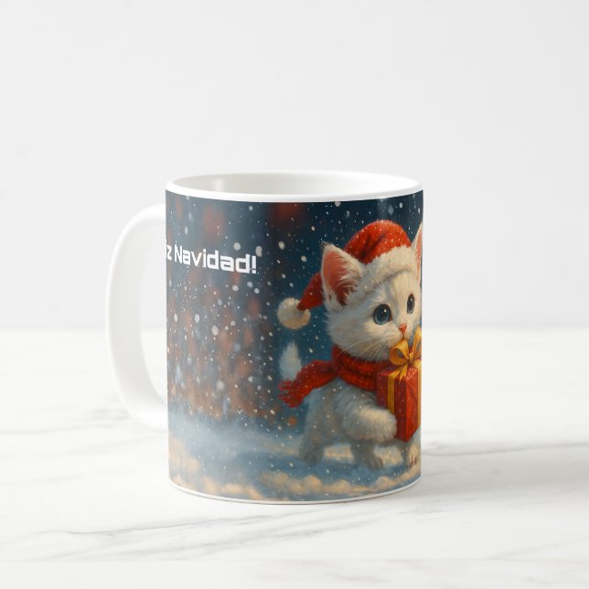 Taza De Café Feliz Navidad - Kitten - Gift - Mug (Anverso izquierdo)