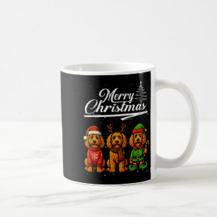 Taza De Café Feliz Navidad Labradoodle Reno Elfo Santa Perro