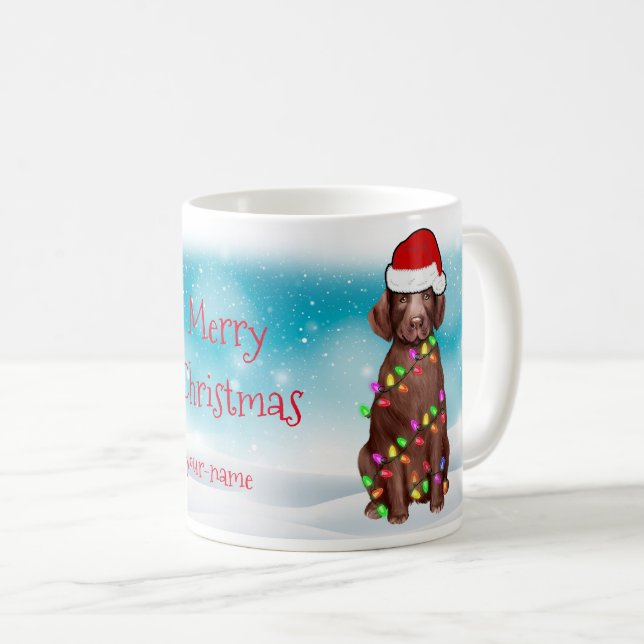 Taza De Café Feliz Navidad Labrador Recuperador Santa (Anverso derecho)