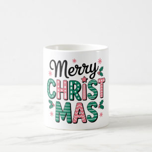 Taza De Café Feliz Navidad Letra Estampada Holly Navidad