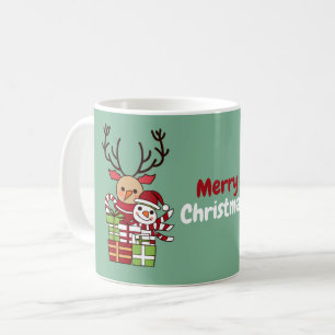 Taza De Café Feliz Navidad lindo personalizado reno regalo de m