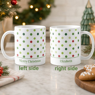 Taza De Café Feliz Navidad Lunares Nombre