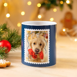 Taza De Café Feliz Navidad Mascota personalizado foto de la mar