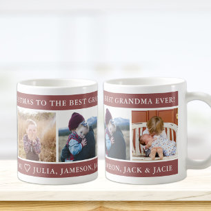 Taza De Café Feliz Navidad Mejor Abuela Personalizado