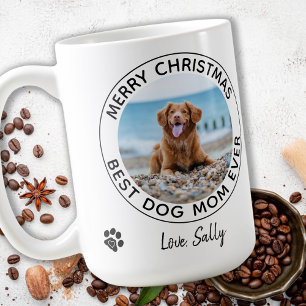 Taza De Café Feliz Navidad Mejor Perro Mamá Mascota. Foto