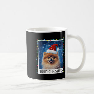 Taza De Café Feliz Navidad Meranian Sombrero de Santa Xmas Perr