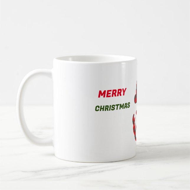 Taza De Café Feliz Navidad, moderno y elegante mugre (Izquierda)