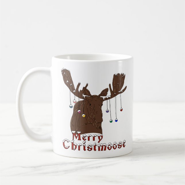 Taza De Café Feliz Navidad Moose Café Mug (Izquierda)