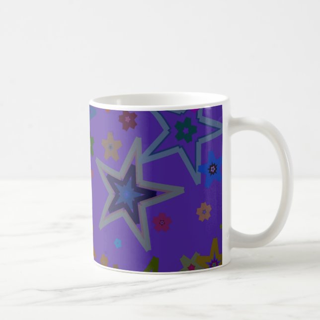 Taza De Café Feliz Navidad Morado oscuro, estrella del cielo de (Derecha)