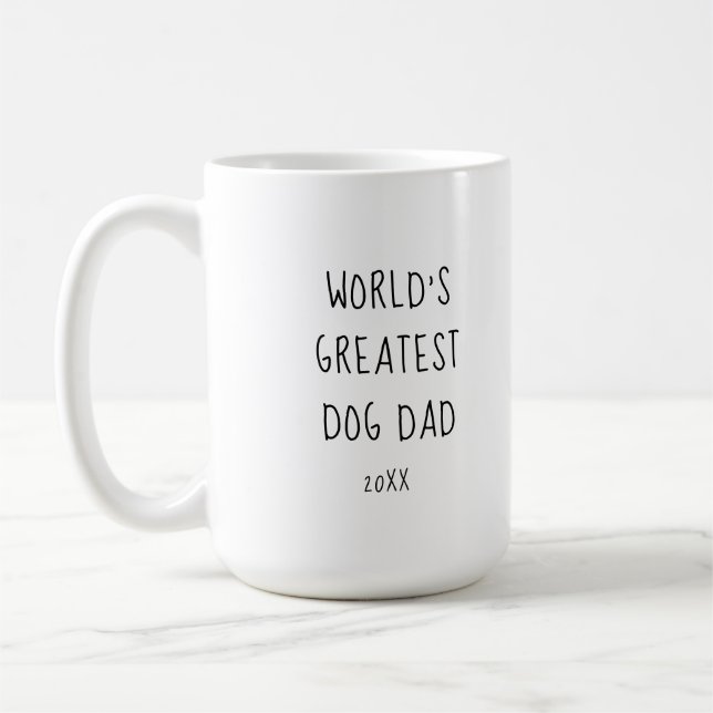 Taza De Café Feliz Navidad Mundos mejor perro nombre foto de pa (Izquierda)