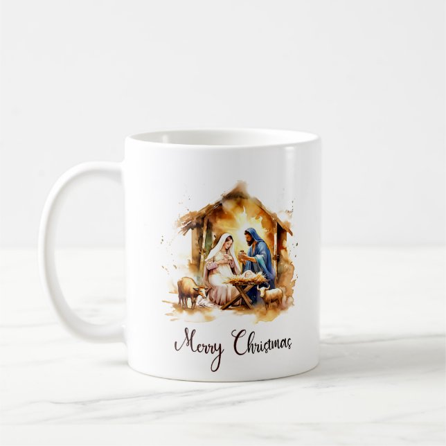 Taza De Café Feliz Navidad Natividad (Izquierda)