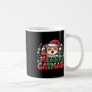 Taza De Café Feliz Navidad Navidad Decoración Santa Cat Funny C