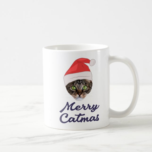 Taza De Café Feliz Navidad, Navidades Invitación a Gato Santa h (Derecha)