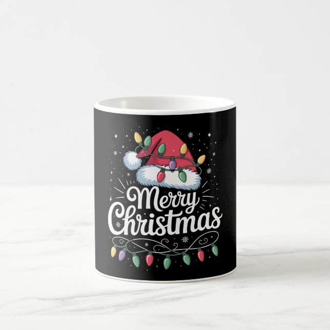 Taza De Café Feliz Navidad navideña enciende a la familia Santa (Centro)