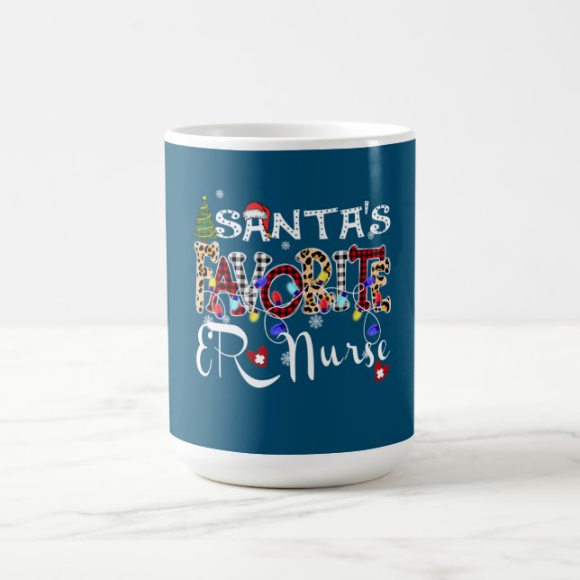 Taza De Café Feliz navidad navideña navideña favorita enfermera (Centro)