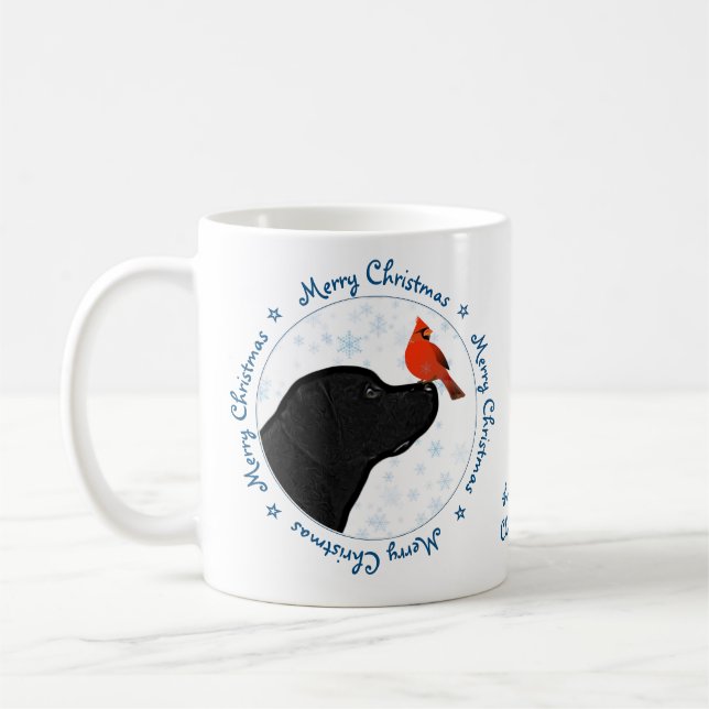 Taza De Café Feliz Navidad negro labrador (Izquierda)