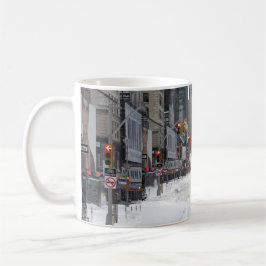 Taza De Café Feliz Navidad Nieve de Invierno Ciudad de Nueva Yo