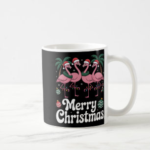 Taza De Café Feliz Navidad Nk Sombrero de Santa Flamingo Luz de