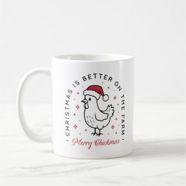 Taza De Café Feliz Navidad país divertido granja animal gallina