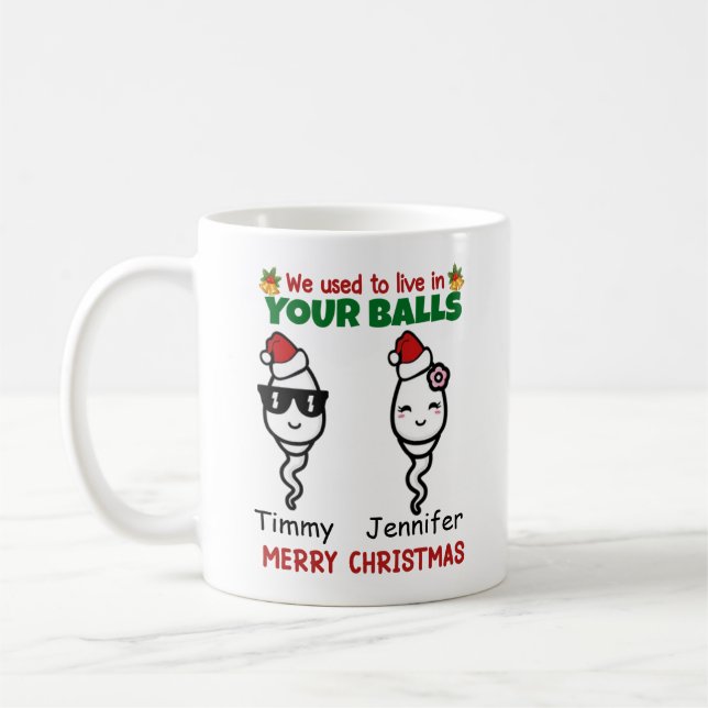 Taza De Café Feliz Navidad papá 2 niños (Izquierda)