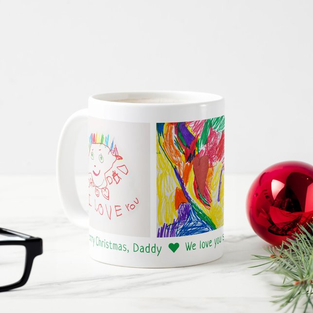 Taza De Café Feliz Navidad Papá 3 Foto Personalizado Arte de ni (Subido por el creador)