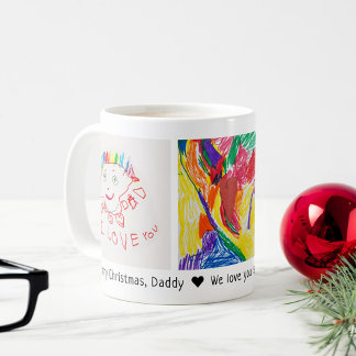 Taza De Café Feliz Navidad Papá 3 Foto Personalizado Arte de ni