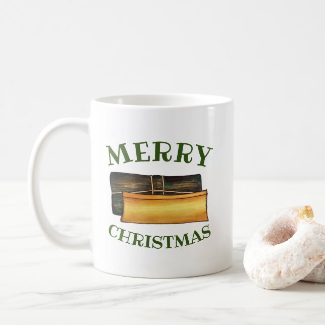 Taza De Café Feliz Navidad Pasteles de Banana Puertorriqueños (Con donut)